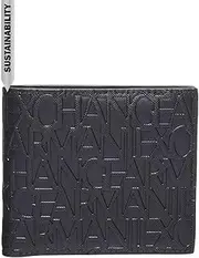 [Armani Exchange] Men's Elegant & Functional Coin Pocket, Black, One Size, Black