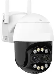 4K 8MP WiFi PTZ Dual Lens Camera Two-Way Voice AI Tracking Video IP Surveillance Security Cameras(8MP 64G Card)