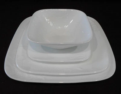 ❤️ NEW 16-pc CORELLE Square CHERISH DINNERWARE SET w/6.5" Appetizer Bread Plates