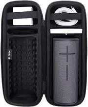 LTGEM EVA Hard Case for Ultimate Ears Boom 3 Portable Bluetooth Wireless Speaker - Fits Charging Cradle, Charger and USB Cable (Black)