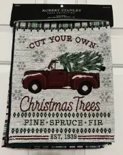 NWT Robert Stanley red truck Christmas tree table runner 13" x 72"