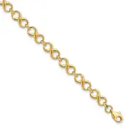 7 Inch 14K Polished Infinity Bracelet