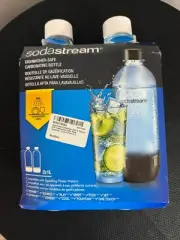 SodaStream Carbonating Bottle, (Pack of 2) 1 Liter, Clear, New In Package.