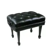 Jansen Black Satin Finish Adjustable Artist Piano Bench Legs Tufted Top New
