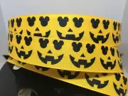 5 Yards 7/8" Disney Halloween Mickey Pumpkin Grosgrain Ribbon