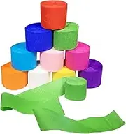Rainbow Streamers Party Decorations Streamer, 10Pcs Crepe Paper Streamer Hanging Rainbow Streamers, Party Decorations Streamer Paper Rolls