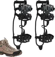 [Generic] Ice Cleats for Shoes and Boots - Traction Anti-Skid Gripper Spikes 24 Spikes Ice Cleats,Anti-Slip Walking Snow Grips Steel Climbing Crampons for Climbing & Hiking