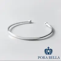 在飛比找momo購物網優惠-【Porabella】925純銀手鐲手環 時尚氣質開口環開口