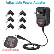 US/EU/UK Adjustable AC Multi-function Power Supply USB Adapter USB DC3-12V 30W