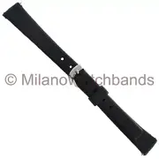 12mm Flex-On Ladies Black Rubber Waterproof Sports Strap Watch Band