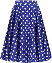 [ERTYUIO] Under Skirt Shorts Women's Blue Skirt Blue Bottom White Polka Dot Degree Large Swing Skirt Cotton Skirt