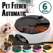 AUTO Dog Pet Feeder Dispenser Food Bowl Cat 6 Meal Automatic Program Digital LCD