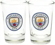 Manchester City FC Shot Glass Set (Pack of 2) (UK Size: One Size) (Multicoloured)