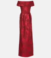 [Rebecca Vallance] Rebecca Vallance Henrietta brocade bustier gown UK 14 red
