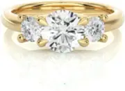 Round Shape White Moissanite with Solitaire with Accent Women's Propose Ring