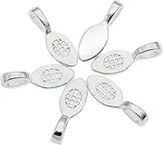 100pcs Silver Glue on Bail Charm Pendant Earring Bails for Glass Tile DIY Pendants Finding 22x8mm, Glass, No Gemstone