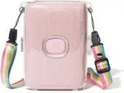 For Fujifilm Instax Mini Link 2 Case PVC Crystal Hard Shell Shoulder Strap Cover