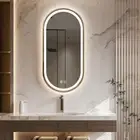 Oval LED Strips HD Mirror 130x70cm Gold Frosted Dimmable Defogger Touch Sensor