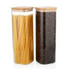 Glass Jars With Bamboo Lids Glass Jars Food storage Set of 2 Glass Containers