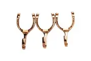 Brass Horse Shoe Wall Mounted 3 Hook Hanger Keys Coat