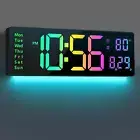 Digital Wall Clock Large Display 16" Digital Clock with 11 RGB Colors Changing