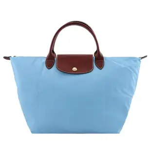 【LONGCHAMP】LE PLIAGE系列短把尼龍摺疊水餃包(展示品/中/霧藍)