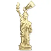 14K Gold New York Statue Of Liberty Pendant