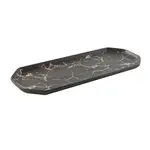 霧金奢華石紋陶瓷16吋長方盤 黑