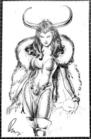 Signed Re-Marked Buzz Lady Loki Print 11X17