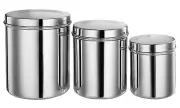 Stainless Steel Canister Set of 3 - Storage - Jar - Container for office, Home .