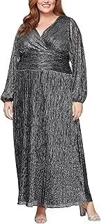 [S.L. Fashions] Women's Plus Size Short Sleeve Pebble Tier Dress