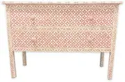 Pink Bone Geometric 2 Drawer Chest of Drawers