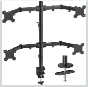 Quad Computer Monitor Mount - Heavy Duty LCD Computer 4 Monitor Stand