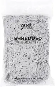 Glick Shredded Metallic Silver Tissue Paper, 30 Grams Silver Shredded Tissue, Perfect for use in Gift Wrapping