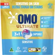 Omo Ultimate 3 In 1 Laundry Detergent Capsules Sensitive 28 Pack