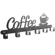 Coffee Mug Holder Wall Mounted,Coffee Bar Decor Sign,Coffee Cup Rack Holds,Coffee Sign Mug Hanger,Coffee Mug Rack Black