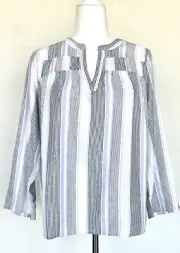 Splendid V-Neck Blouse Linen Rayon Mix Size XS Retail $60 NWT