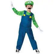 Luigi Deluxe Super Mario Cartoon Video Game Child Boys Costume