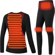 Heated Thermal Underwear, Usb Electric Heated Thermal Long Sleeve T Shirts Ultra-soft Base Layer Warm Top, Washable Electric Heating Underwear-gzyv...