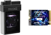 DECOKEE Portable M.2 NVMe SSD External Drive, 1TB, USB-C, Active Cooling Fan, LED (Black)