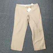 Dockers Womens Pants 14 Brown Crop Stretch Summer NWT