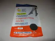 Lemon Hero Health Zippered Compression Socks Open Toe 2XL 15-20mmHg Black NEW
