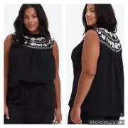 Torrid Clip Dot Embroidered Chiffon Sleeveless Top Size 5X