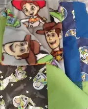 New Handmade Reversible Toy Story Patchwork Quilt 55" x 67" cotton/flannel