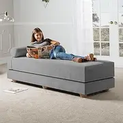 Jaxx Alon Daybed/Fold-Out Sleeper, Queen-Size Mattress - Premium Chenille, Grey, Model:
