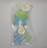 Gold Coast Plush Frog Baby Toy And 3 Pair Socks Blue Baby Gift Set