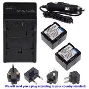 2 Battery+Charger for Hitachi DZ-BP7S, DZ-BP14S, DZ-BP14SW, DZ-BP14SJ, DZ-BP21SJ