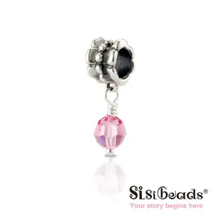 Sisibeads 純銀手鍊 適PANDORA 潘朵拉 Charms 純銀墜飾 璀璨水晶 晶亮嫩粉 全新代購荷蘭品牌