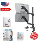 Ergonomic Dual Stacked Monitor Mount – Adjustable Gas Spring Stand for Comfort