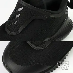 【全舘再打93折】ADIDAS FORTARUN AC I 全黑 魔鬼氈 慢跑鞋 小童鞋 NO.R4605